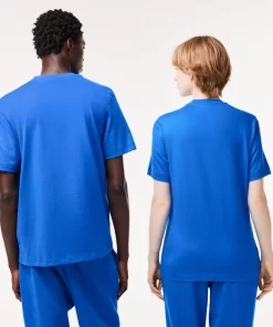 Lacoste T-Shirts>T-Shirt Mit Signatur-Aufdruck Blau Siy