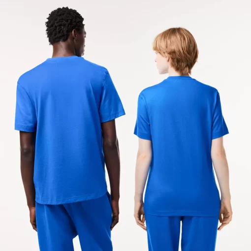 Lacoste T-Shirts>T-Shirt Mit Signatur-Aufdruck Blau Siy