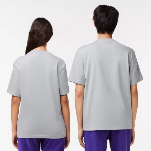 Lacoste T-Shirts>T-Shirt Mit Signatur-Aufdruck Heidekraut Grau Cca