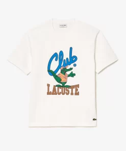 Lacoste T-Shirts>T-Shirt Mit Signatur-Aufdruck Weis 70V