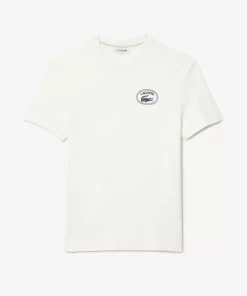 Lacoste T-Shirts>T-Shirt Mit Signatur-Aufdruck Weis 70V