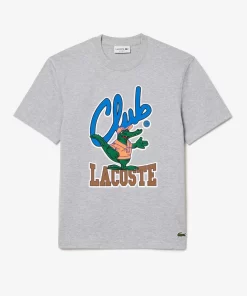 Lacoste T-Shirts>T-Shirt Mit Signatur-Aufdruck Heidekraut Grau Cca