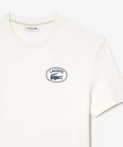 Lacoste T-Shirts>T-Shirt Mit Signatur-Aufdruck Weis 70V