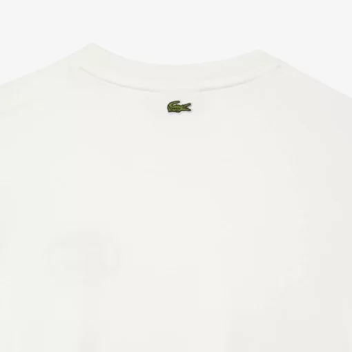 Lacoste T-Shirts>T-Shirt Mit Signatur-Aufdruck Weis 70V