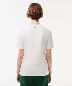 Lacoste T-Shirts>T-Shirt Mit Strukturiertem Krokodil Weis 70V