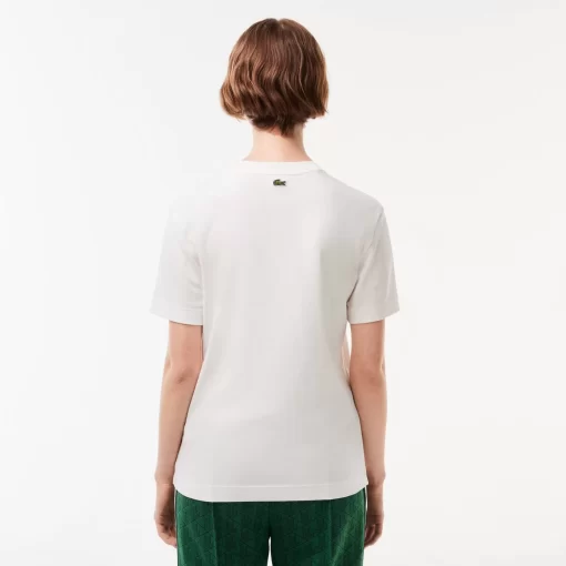 Lacoste T-Shirts>T-Shirt Mit Strukturiertem Krokodil Weis 70V