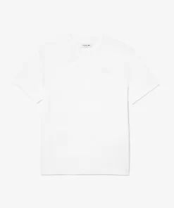 Lacoste T-Shirts>T-Shirt Mit Strukturiertem Krokodil Weis 70V