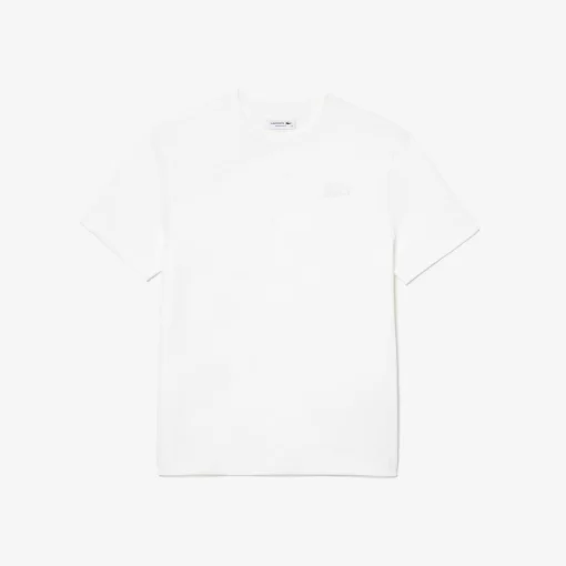 Lacoste T-Shirts>T-Shirt Mit Strukturiertem Krokodil Weis 70V