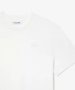 Lacoste T-Shirts>T-Shirt Mit Strukturiertem Krokodil Weis 70V