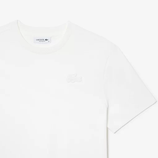 Lacoste T-Shirts>T-Shirt Mit Strukturiertem Krokodil Weis 70V