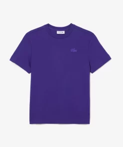 Lacoste T-Shirts>T-Shirt Mit Strukturiertem Krokodil Lila Sni