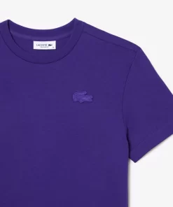 Lacoste T-Shirts>T-Shirt Mit Strukturiertem Krokodil Lila Sni