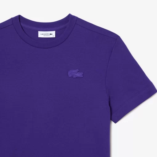 Lacoste T-Shirts>T-Shirt Mit Strukturiertem Krokodil Lila Sni