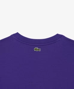 Lacoste T-Shirts>T-Shirt Mit Strukturiertem Krokodil Lila Sni