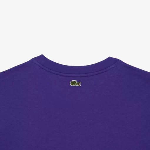 Lacoste T-Shirts>T-Shirt Mit Strukturiertem Krokodil Lila Sni