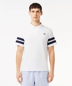 Lacoste Tennis>Ultra-Dry Colourblock Tennis Poloshirt Weis / Navy Blau 522