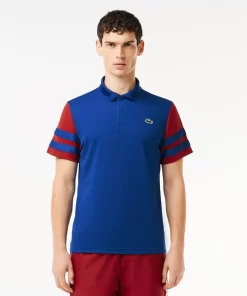 Lacoste Tennis>Ultra-Dry Colourblock Tennis Poloshirt Navy Blau / Burgunder Is4