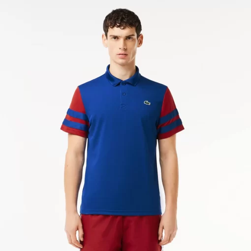 Lacoste Tennis>Ultra-Dry Colourblock Tennis Poloshirt Navy Blau / Burgunder Is4