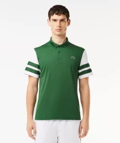 Lacoste Tennis>Ultra-Dry Colourblock Tennis Poloshirt Grun / Weis 291