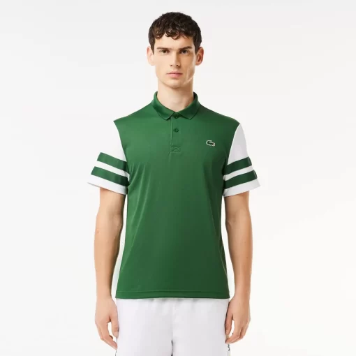 Lacoste Tennis>Ultra-Dry Colourblock Tennis Poloshirt Grun / Weis 291