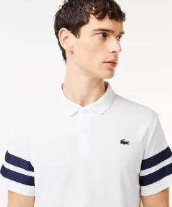 Lacoste Tennis>Ultra-Dry Colourblock Tennis Poloshirt Weis / Navy Blau 522