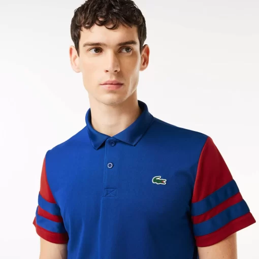 Lacoste Tennis>Ultra-Dry Colourblock Tennis Poloshirt Navy Blau / Burgunder Is4