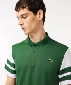 Lacoste Tennis>Ultra-Dry Colourblock Tennis Poloshirt Grun / Weis 291