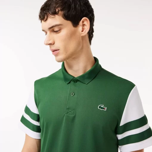 Lacoste Tennis>Ultra-Dry Colourblock Tennis Poloshirt Grun / Weis 291