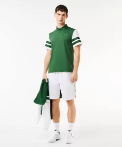 Lacoste Tennis>Ultra-Dry Colourblock Tennis Poloshirt Grun / Weis 291