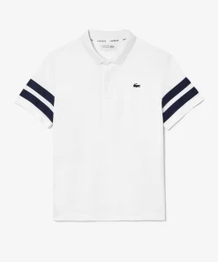 Lacoste Tennis>Ultra-Dry Colourblock Tennis Poloshirt Weis / Navy Blau 522