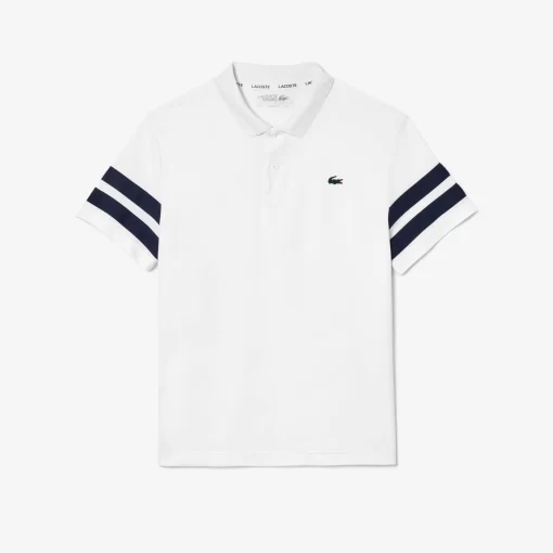 Lacoste Tennis>Ultra-Dry Colourblock Tennis Poloshirt Weis / Navy Blau 522