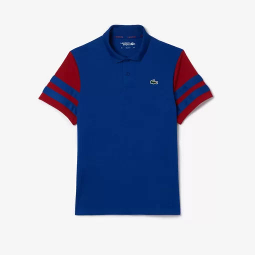 Lacoste Tennis>Ultra-Dry Colourblock Tennis Poloshirt Navy Blau / Burgunder Is4