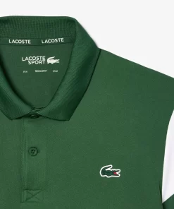 Lacoste Tennis>Ultra-Dry Colourblock Tennis Poloshirt Grun / Weis 291