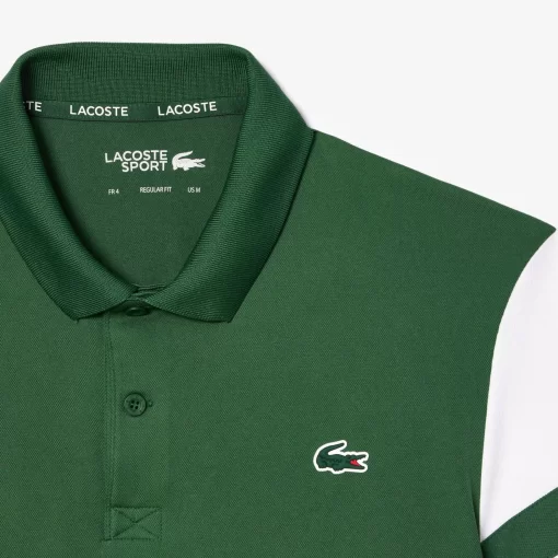 Lacoste Tennis>Ultra-Dry Colourblock Tennis Poloshirt Grun / Weis 291