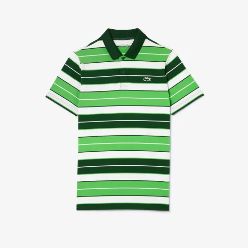 Lacoste Golf>Ultra-Dry Golf Poloshirt Mit Streifen Und Uv-Schutz Grun / Weis / Grun Iqc