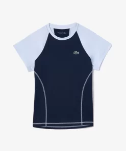 Lacoste Sportbekleidung>Ultra-Dry Sport Stretch T-Shirt Navy Blau / Hellblau Wb3