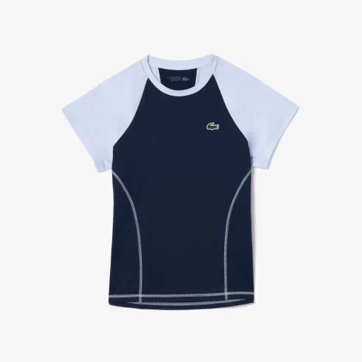 Lacoste Sportbekleidung>Ultra-Dry Sport Stretch T-Shirt Navy Blau / Hellblau Wb3