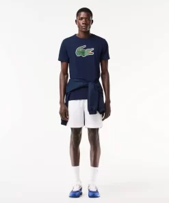 Lacoste Sportbekleidung>Ultra-Dry Sport T-Shirt Mit Croc Aufdruck Navy Blau / Grun / Weis Tr1