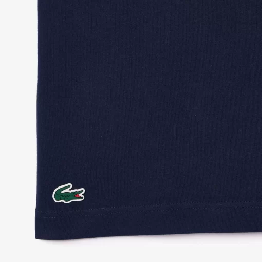 Lacoste Sportbekleidung>Ultra-Dry Sport T-Shirt Mit Croc Aufdruck Navy Blau / Grun / Weis Tr1