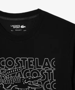 Lacoste Sportbekleidung>Ultra-Dry Sport-T-Shirt Mit Aufdruck Schwarz 031