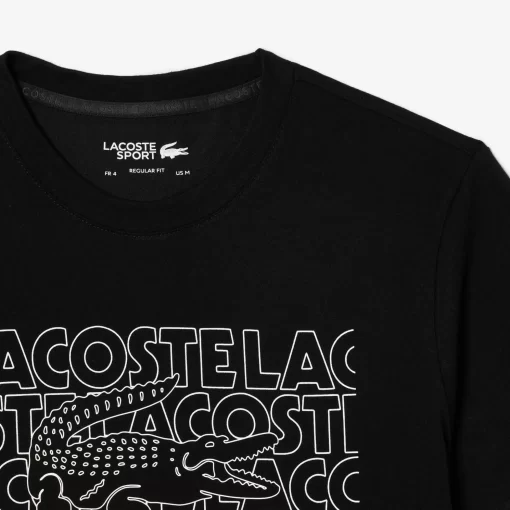 Lacoste Sportbekleidung>Ultra-Dry Sport-T-Shirt Mit Aufdruck Schwarz 031