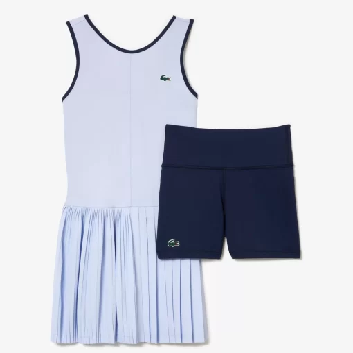 Lacoste Tennis>Ultra-Dry Stretch Tennis Dress And Shorts Hellblau / Navy Blau X1J