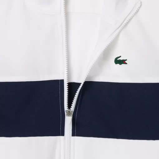 Lacoste Sportbekleidung>Ultra-Dry Tennisjacke Mit Colorblock Weis / Navy Blau 522