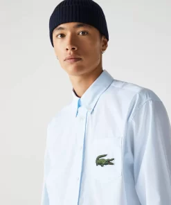 Lacoste Hemden & Tops>Unisex Baumwoll-Hemd Mit Grosem Krokodil Blau Gn2