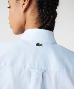 Lacoste Hemden & Tops>Unisex Baumwoll-Hemd Mit Grosem Krokodil Blau Gn2