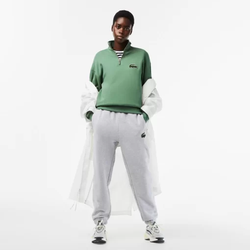 Lacoste Sweatshirts>Unisex Jogger-Sweatshirt Aus Bio-Baumwolle Mit Hohem Kragen Khaki Grun Kx5