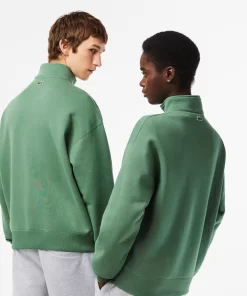 Lacoste Sweatshirts>Unisex Jogger-Sweatshirt Aus Bio-Baumwolle Mit Hohem Kragen Khaki Grun Kx5