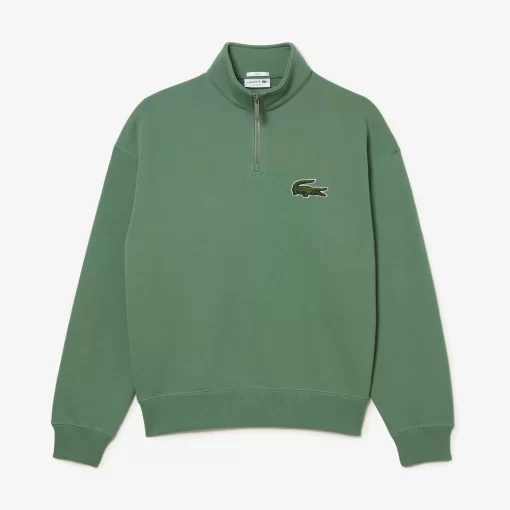 Lacoste Sweatshirts>Unisex Jogger-Sweatshirt Aus Bio-Baumwolle Mit Hohem Kragen Khaki Grun Kx5