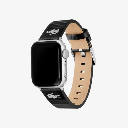 Lacoste Uhren>Unisex Apple Watch-Lederband In Schwarz Schwarz 000