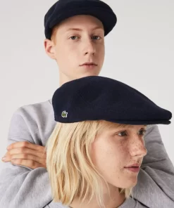 Lacoste Caps & Hüte>Unisex Baskenmutze Mit Wolltextur Navy Blau 166